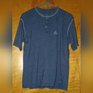 Men’s Realtree Short-Sleeve Navy Blue Shirt With 3 Button Down Medium